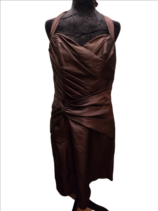 Impression Bridal Dresses & Skirts - Impression Bridal Chocolate Brown Ruched Cocktail Dress Size 12